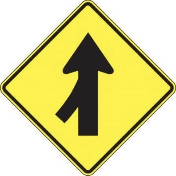 Accuform LANE GUIDANCE SIGN LEFT LANE MERGE FRW640RA FRW640RA - main